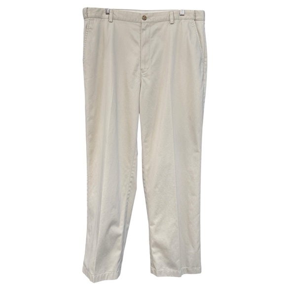 LL Bean Men’s Comfort Waist Beige Chino Pants Size 38x30 - Picture 1 of 5